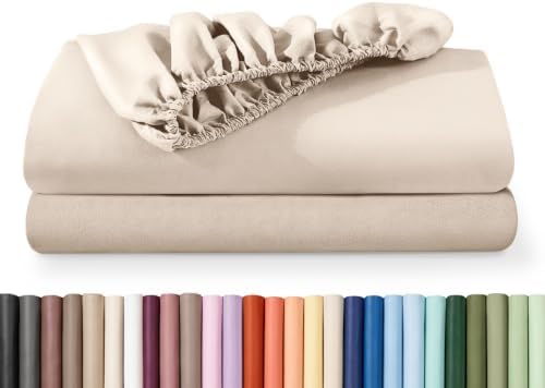 Bare Home 2-Pack Fitted Sheet 1800 Ultra-Soft (Twin XL, Sand)
