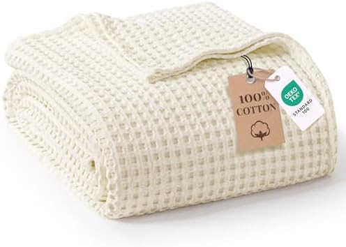 Exclusivo Mezcla 100% Cotton Blanket Queen Size for Bed, Ivory