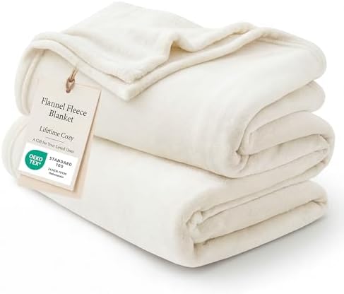 Bedsure GentleSoft Fleece Bed Blankets Full Size Cream - Soft