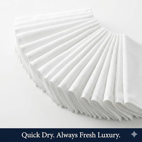 EcoLaire Luxury Wash Cloth Towels Pack of 60-13" X 13", 600 GSM High
