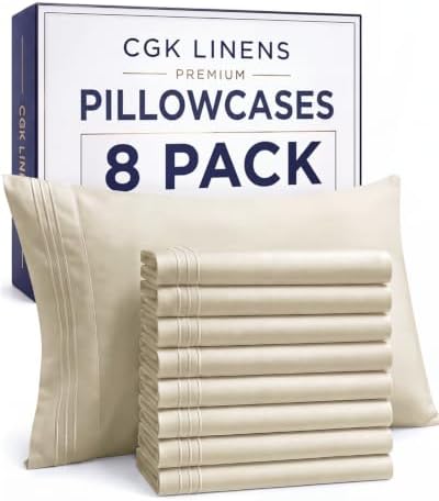 King Standard Pillow Cases Set of 8 - Ultra Soft Pillowcase Covers