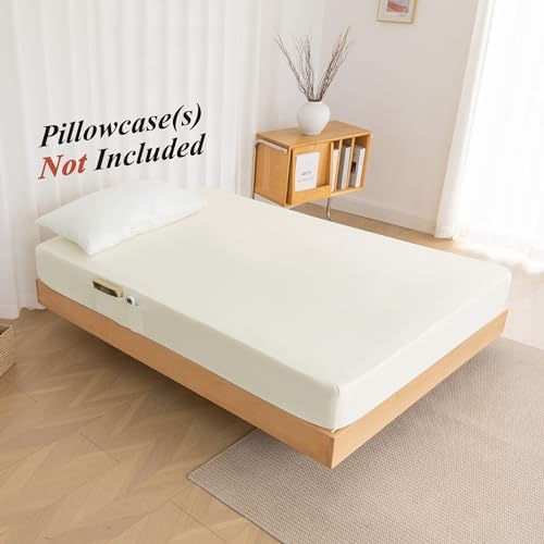 ALYVIA SPRING Twin XL Fitted Sheet with Side Pocket, Beige, 39x80