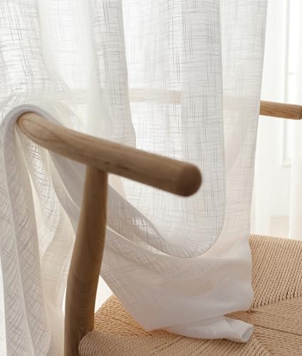 Beydodo Curtains Semi Sheer 63 Inch Length, Privacy Curtains for