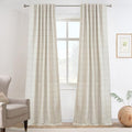 DriftAway 100% Blackout Plaid Linen Curtains 108 Inches Long 2 Panels