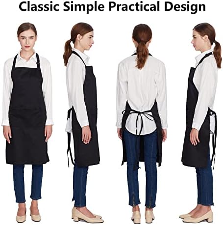 Jubatus 12 Pack 100% Cotton Aprons Bulk with 2 Pockets Cooking Chef