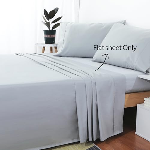 Cotton Full Flat Sheet Only, 600 Thread Count 100% Egyptian Cotton Top