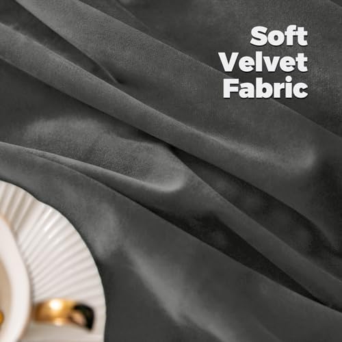 BGment Velvet Blackout Curtains 120 Inches Long for Living Room, Grey