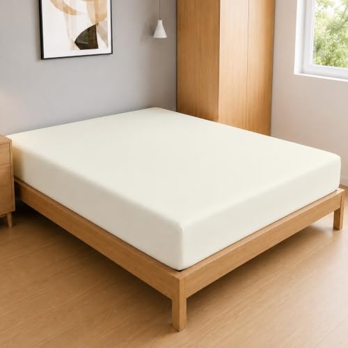 Full Size Fitted Sheet Soft Microfiber 15 Inch Deep Pocket, Ivory