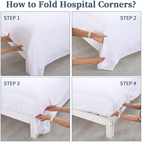 HOMBYS White Oversized King Flat Sheets Extra Large,Soft & Durable Bed