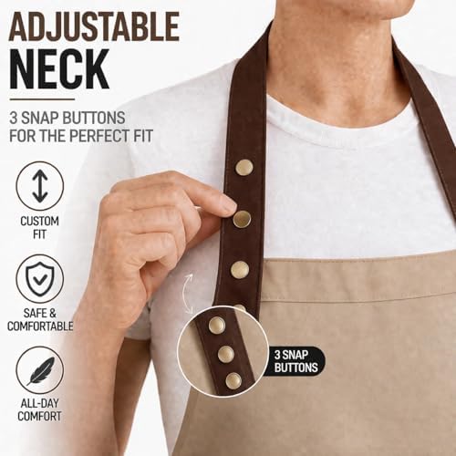 Waitress Apron with Pockets, Water Resistant Apron, Bib, 2 Pack