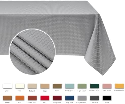 maxmill Tablecloth Weaved Texture Stain Resistant Waterproof, Wrinkle
