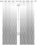 Gray Ombre Sheer Curtains 63 Inch Length Grommet Semi Sheer Drapes for