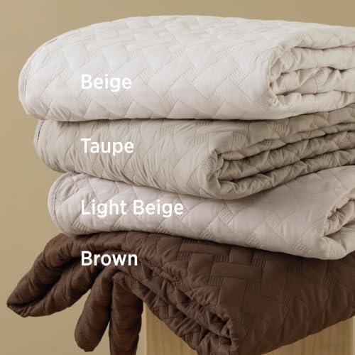 Bedsure King Size Quilt, Lightweight Comforter Set, Taupe Bedspread