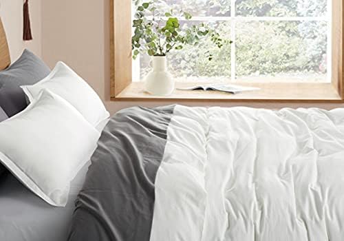 Get Bed Ready Stone Washed Cotton Casual Duvet Cover Set Solid Color