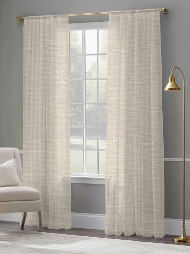 Cream Semi Sheer Curtains 108 inches Long Window Treatments Curtains