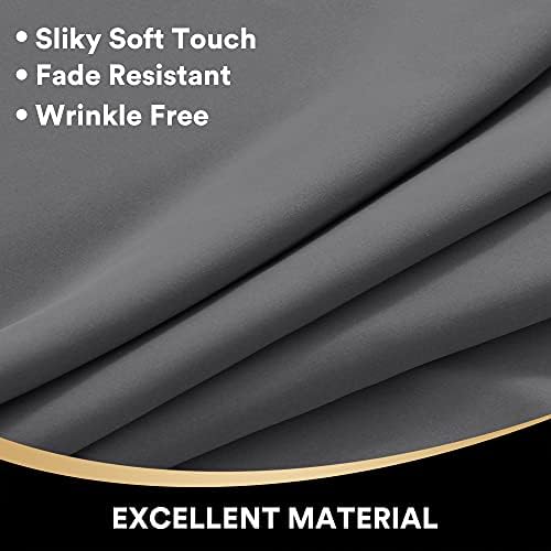 PrinceDeco Blackout Curtain 96 inch Long,Black Liner Backing,2
