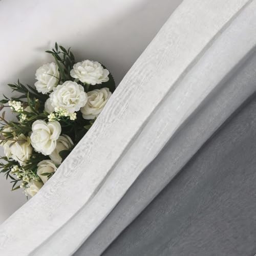 Semi Sheer Curtains 63 inches Long for Living Room Ombre Gray