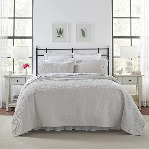 Laura Ashley - Queen Quilt Set with Shams, Cotton, Reversible