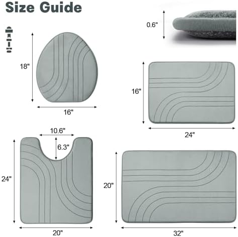YIHOUSE Memory Foam Bathroom Rugs, Soft Non Slip Mats, Extra Thick for