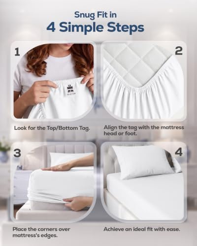 California King Fitted Sheet, Ultra Soft Fits Up to 15" Deep Pocket