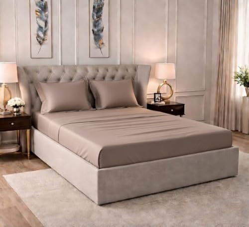 500 Thread Count, Egyptian Cotton 1 Piece Fitted Sheet Taupe Solid