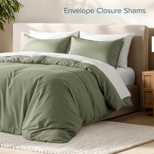 Bare Home Duvet Cover Set 1800 Ultra-Soft (King, Sage)