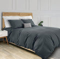 White Classic Grey Duvet Cover King Size, Microfiber Duvet Cover with