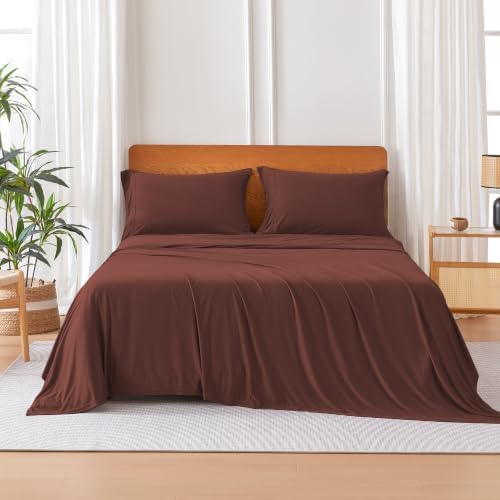 Amazon Basics Jersey Knit 4-Piece Sheet Set, Wrinkle Resistant and