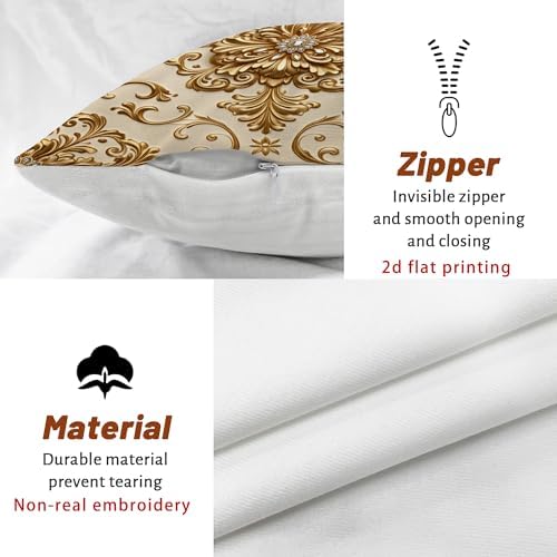 Floral Throw Pillow Covers Set of 2, Elegant Classic Scroll Ornament