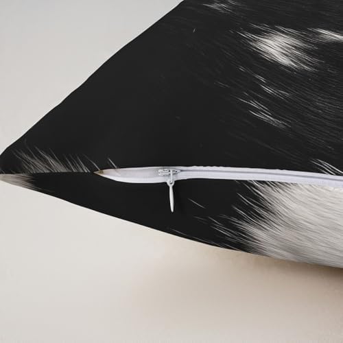 (Not Real) Cowhide Pillow Covers 22x22 Pack Of 2,Black White Grey Cow