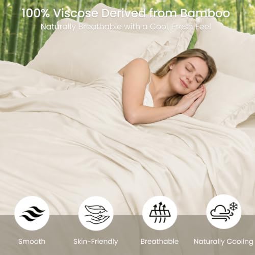 Ruffle Duvet Cover Set King Size, 100% Viscose Derived from Bamboo