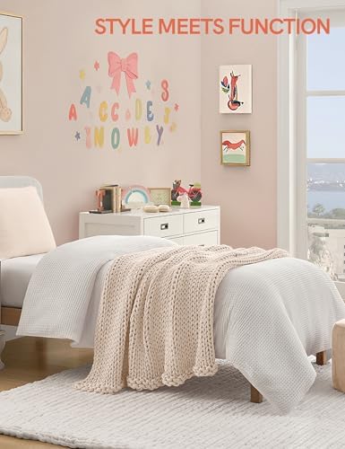 YnM Cooling Weighted Blanket, 100% Cotton Handmade Chunky Knitted