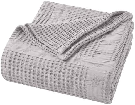 Waffle Weave Honeycomb Cotton Blanket, Comfy Blanket for Bedroom