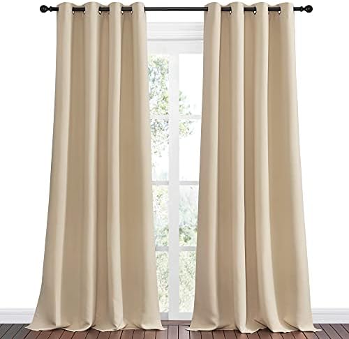 NICETOWN Bedroom Room Darkening Curtains 1 Pair 55 x 108-in Biscotti