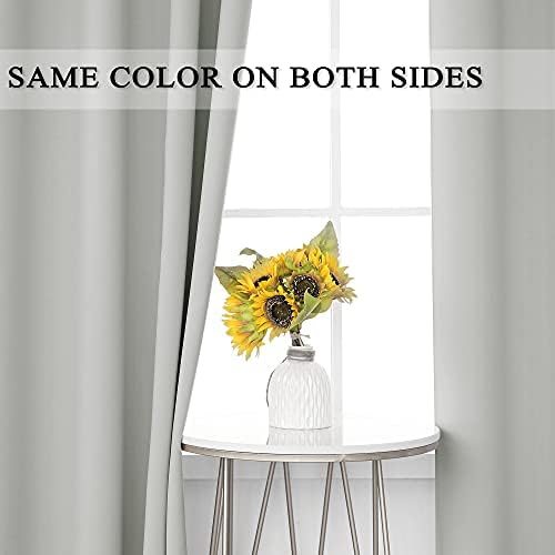 KEQIAOSUOCAI Light Gray Blackout Curtains 63 Inches Long for Living