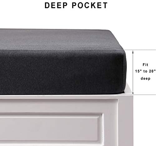 PURE ERA Jersey Fitted Sheet Only Heather Charcoal Grey King