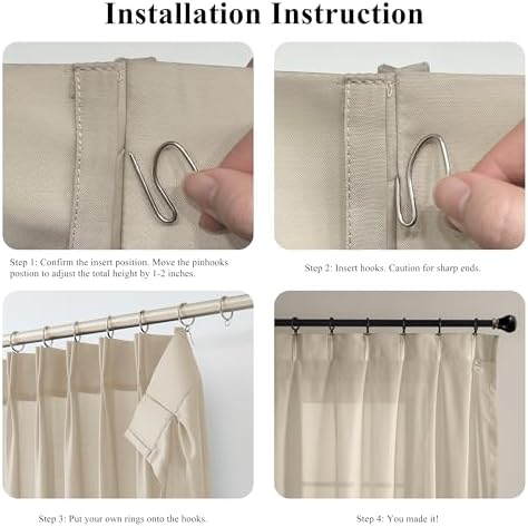 WEST LAKE Plaza Taupe Pinch Pleated Sheer Curtains 95 Inches Long for