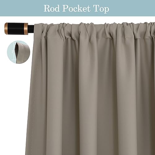 Fcosie Thermal Insulated Rod Pocket Blackout Curtains Living Room