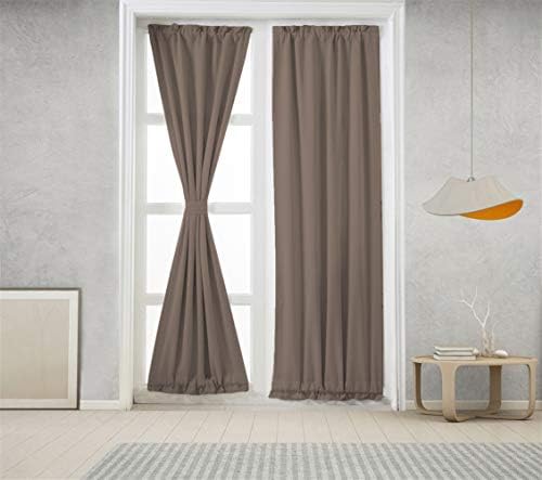 Icegrey 2 Panels French Door Curtains Thermal Insulated Rod Pocket