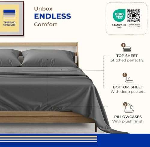 THREAD SPREAD Egyptian Cotton Sheets King Size - 1000 Series High