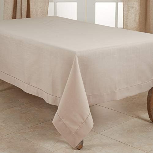 SARO LIFESTYLE Classic Hemstitch Tablecloth - Elegant Everyday