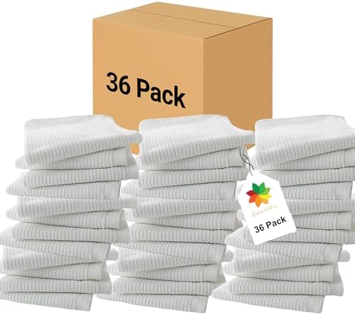 Cotton Bar Towels - 16"x19" Bar Mop Cleaning Dish Rags, 36-Pack