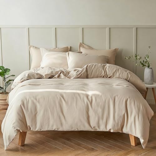 Simple&Opulence French Linen Duvet Cover Set 88" x 92"- 5 Pieces