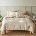 Simple&Opulence French Linen Duvet Cover Set 88" x 92"- 5 Pieces