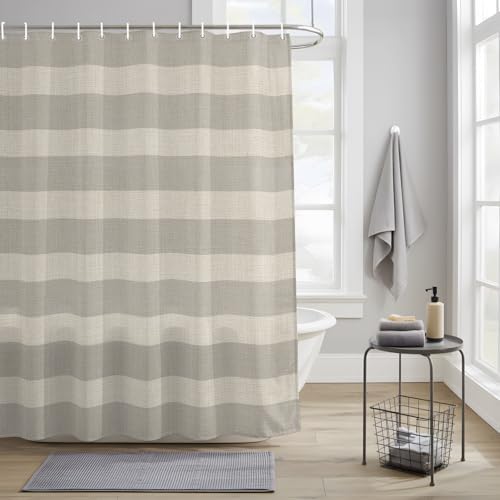 Shower Curtains Sets for Bathroom Decor Minimalist Taupe Stripes