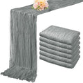 6 Pack Gray 10FT Cheesecloth Table Runner Rustic Gauze Fabric Cheese