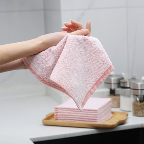 Oeleky Pack of 50 White Kitchen Dish Cloths, Cotton Shop Rags, 11x11