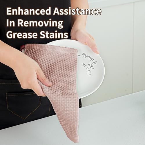 Cotton Dish Cloths 6 Pack,12x12 Inch – Super Absorbent, Quick-Dry &