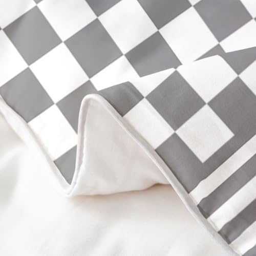 Erosebridal Striped Checkered 100% Cotton Duvet Cover with Zipper King