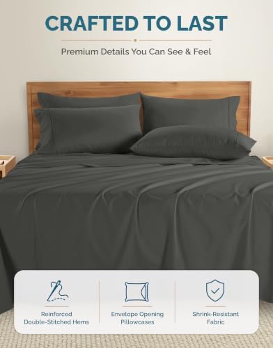 Casa Platino King Sized Sheets – 6 Piece King Size Sheets Set, Ultra